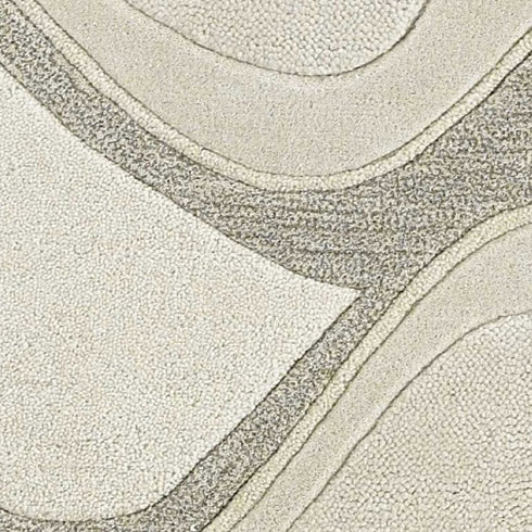 8' X 10' Ivory And Gray Wool Abstract Hand Tufted Area Rug